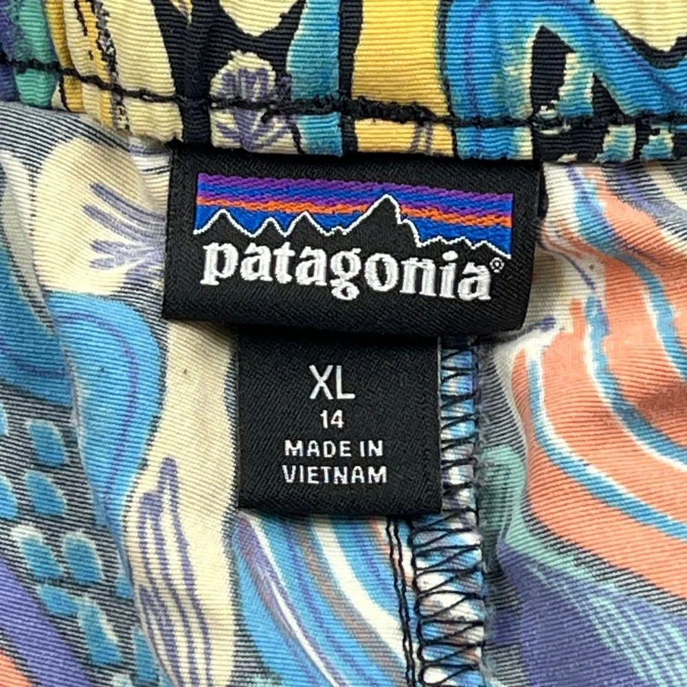 Patagonia Costa Rica Baggies Shorts Kids 12 Multicolor Abstract Pitch Blue 67088